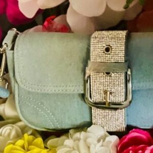 NEW, Icing, Jeans, Shoulder Bag + Rhinestone Strap. (Appr.Length:8.5") Hight:4".